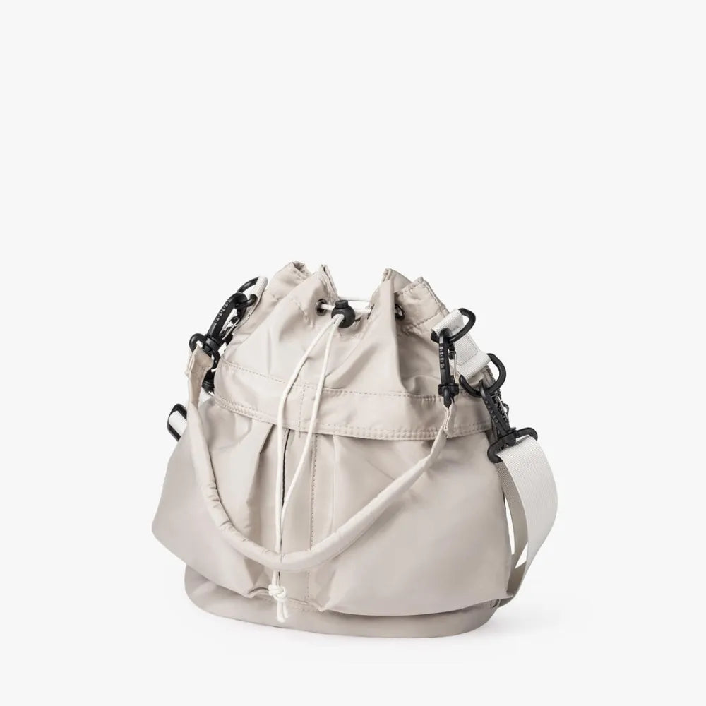 Bucket Bag Nylon with Drawstring, Top Handles and Strap