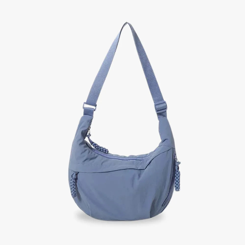 Crossbody Bag Water-Repellent Nylon with Zip and Adjustable Strap