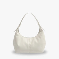 Shoulder Bag Textured Faux Leather with Zip and Wide Strap