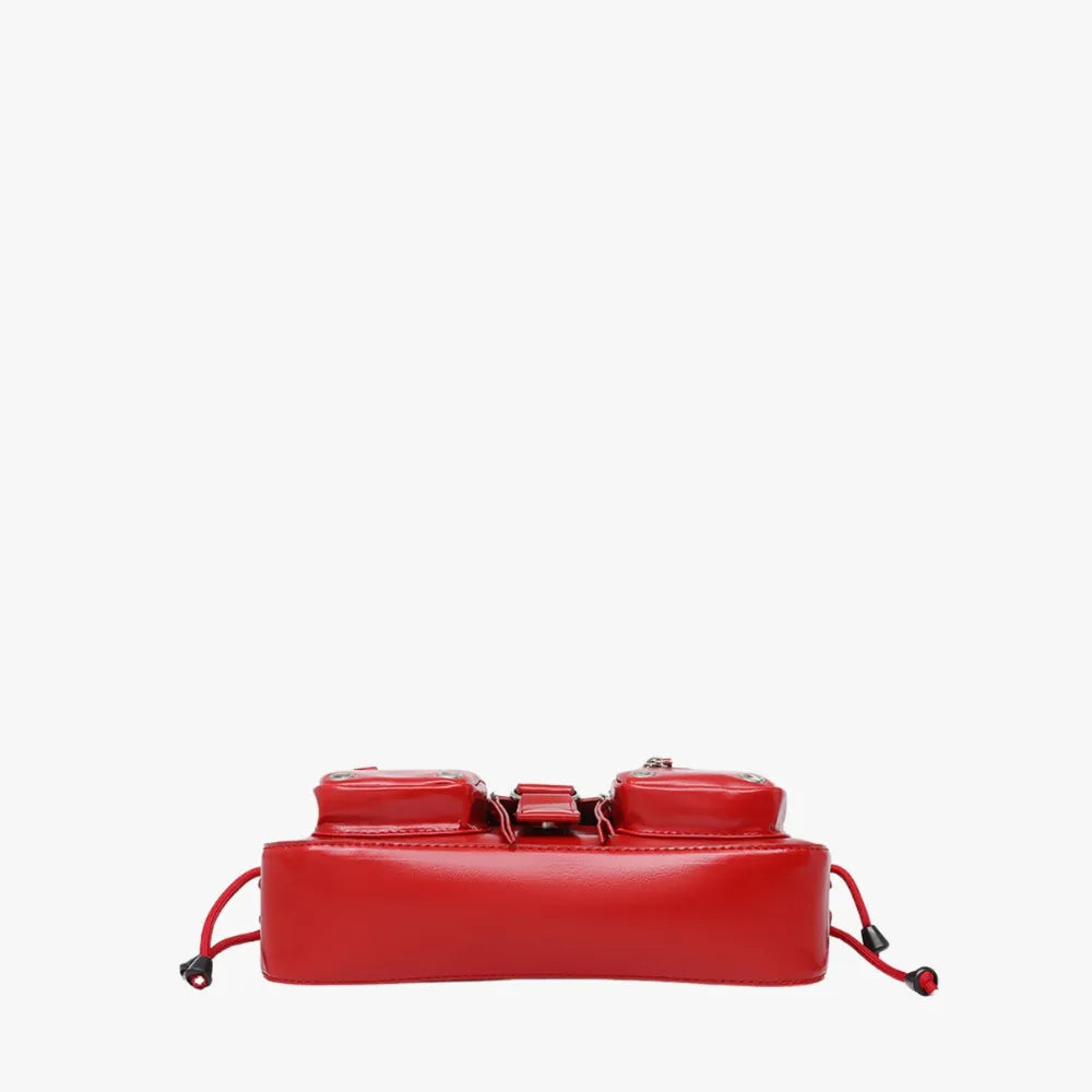 Crossbody Bag Faux Leather with Magnetic Flap and Zip Pockets