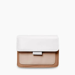 Crossbody Bag Faux Leather Two-Tone with Two Removable Straps