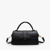 Top Handle Bag Faux Leather with Metal Clasp and Strap
