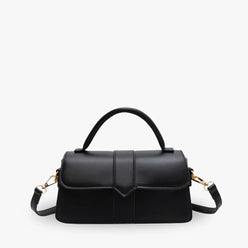 Top Handle Bag Faux Leather with Metal Clasp and Strap