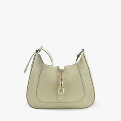 Shoulder Bag Faux Leather with Metallic Latch and Two Straps