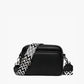 Crossbody Bag Faux Leather with Embroidered Strap and Zip Pockets