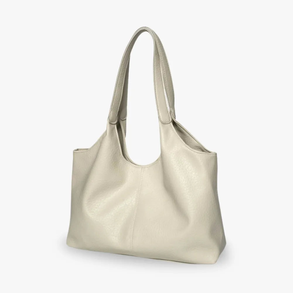 Hobo Bag Faux Leather Textured Grain with Magnetic Snap