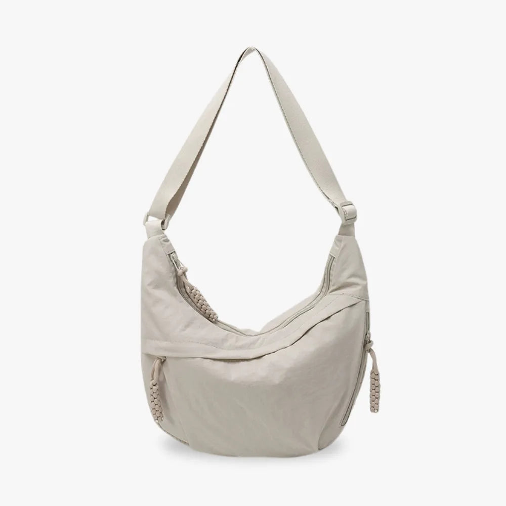 Crossbody Bag Water-Repellent Nylon with Zip and Adjustable Strap