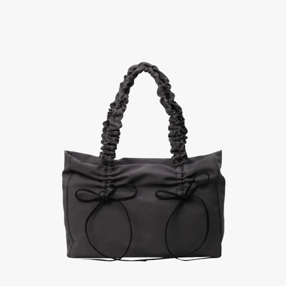 Tote Bag Nylon with Zip Closure and Adjustable Knotted Handles