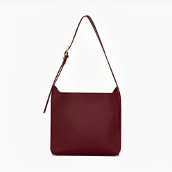 Shoulder Bag Faux Leather with Built-In Pouch and Magnetic Closure