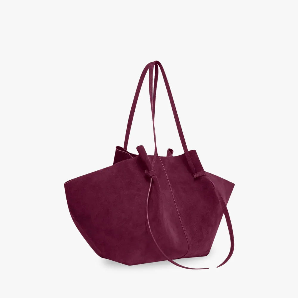 Tote Bag Oversized Faux Suede with Magnetic Closure and Handles