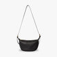 Crescent Bag Faux Leather Woven Detail with Zip and Strap