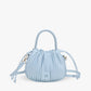 Crossbody Bag Faux Leather with Top Handle and Pleated Design