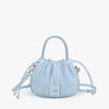 Crossbody Bag Faux Leather with Top Handle and Pleated Design