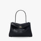Shoulder Bag Genuine Leather with Turn-Lock Flap and Top Handle