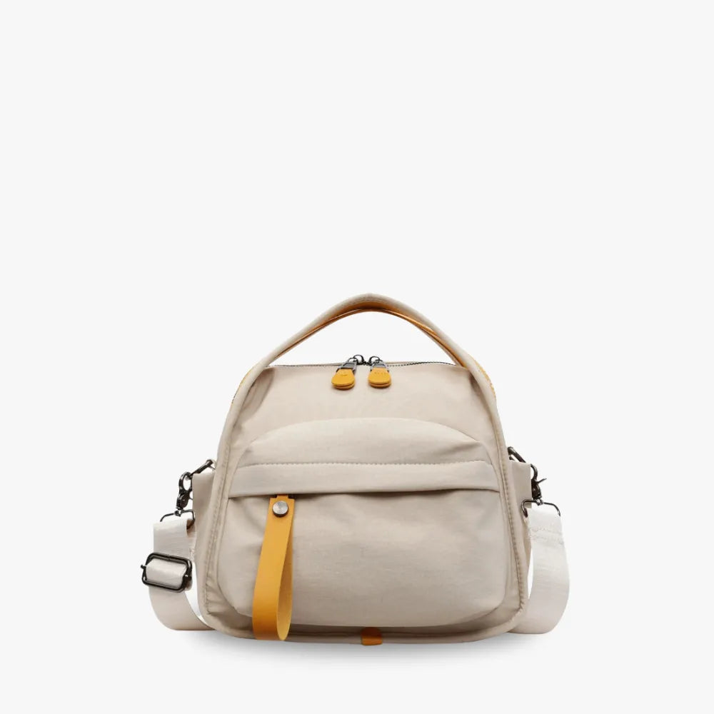 Crossbody Bag Water-Repellent Nylon with Double Zip and Pockets