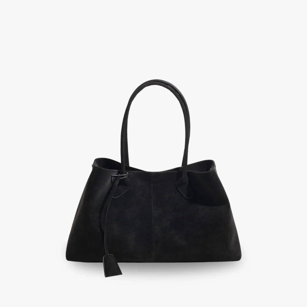 Tote Bag Faux Suede with Magnetic Closure for 16-Inch Laptop