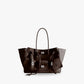 Tote Bag Faux Leather with Side Snap Buttons for 15-Inch Laptop