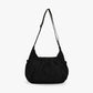 Crossbody Bag Checkered Nylon Polyester with Drawstring Front Pocket