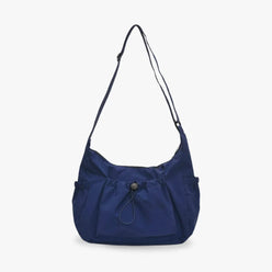 Crossbody Bag Checkered Nylon Polyester with Drawstring Front Pocket