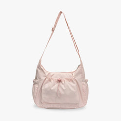Crossbody Bag Checkered Nylon Polyester with Drawstring Front Pocket
