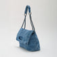Shoulder Bag Upcycled Denim with Chain Handles and Snap Closure