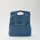 Shoulder Bag Upcycled Denim with Chain Handles and Snap Closure
