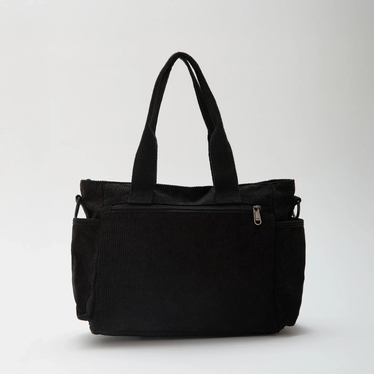 Crossbody Bag Corduroy with Top Handles, Zip Pockets and Strap