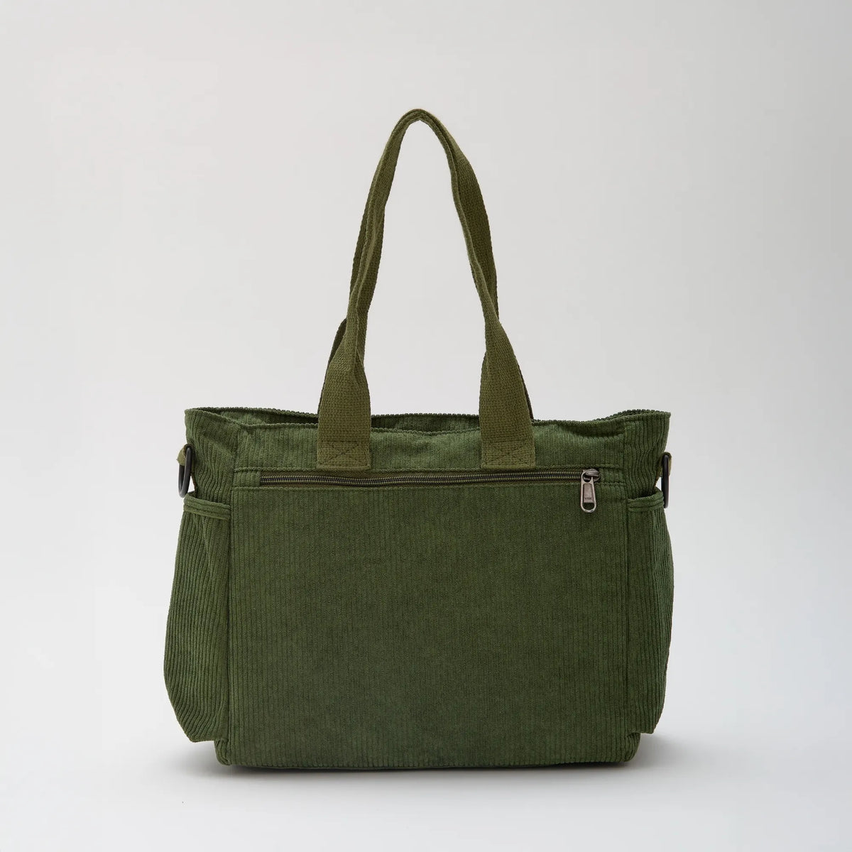 Crossbody Bag Corduroy with Top Handles, Zip Pockets and Strap