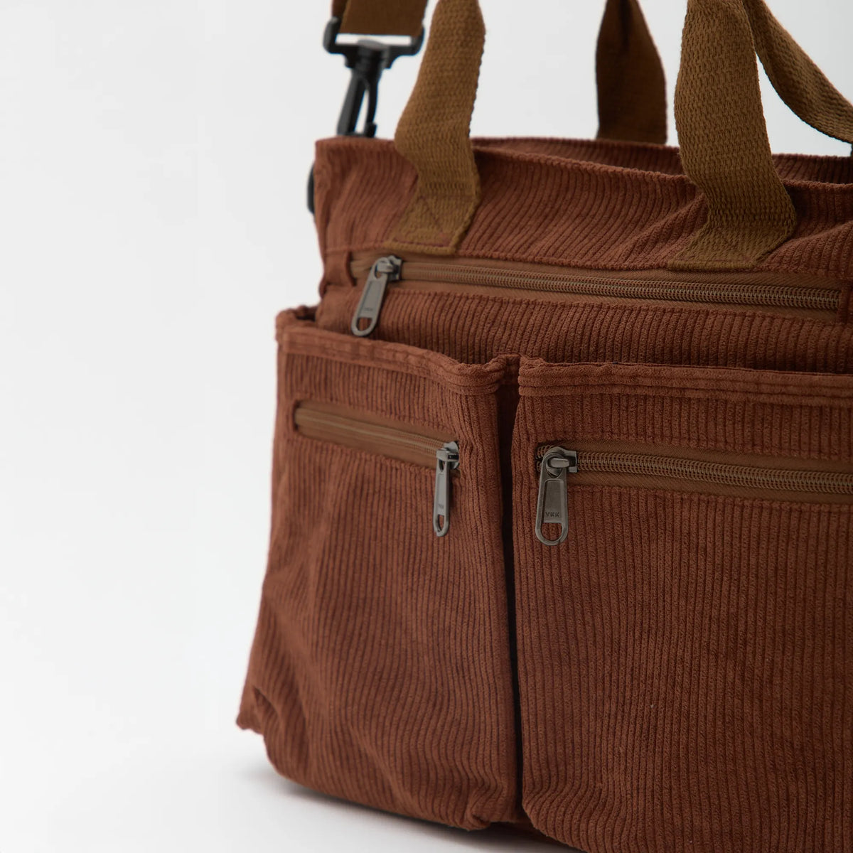 Crossbody Bag Corduroy with Top Handles, Zip Pockets and Strap