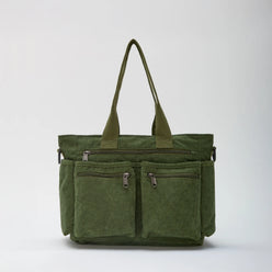 Crossbody Bag Corduroy with Top Handles, Zip Pockets and Strap
