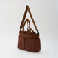 Crossbody Bag Corduroy with Top Handles, Zip Pockets and Strap