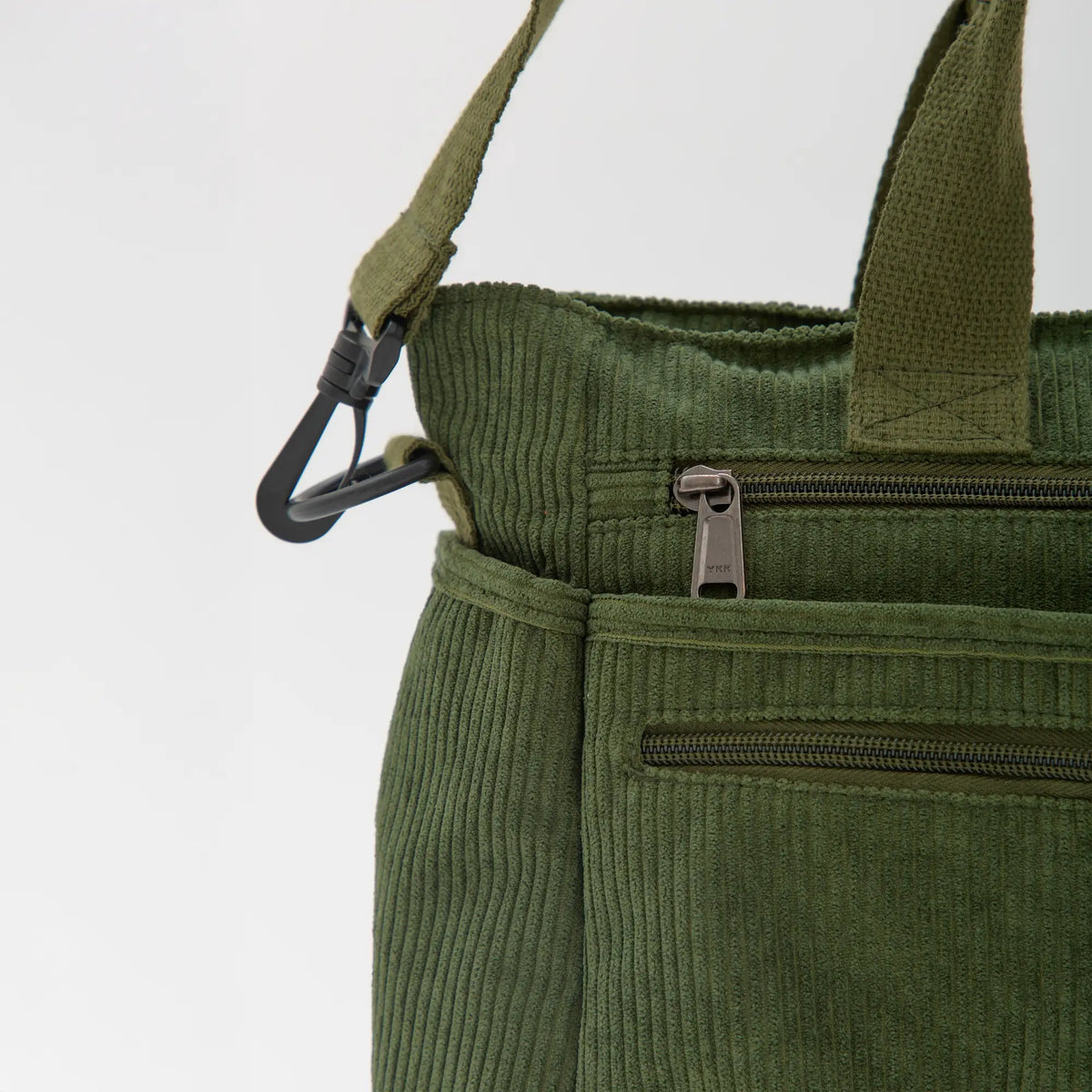 Crossbody Bag Corduroy with Top Handles, Zip Pockets and Strap