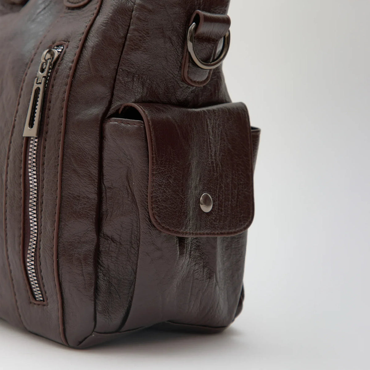 Laptop Bag Faux Leather with Handles and Adjustable Shoulder Strap