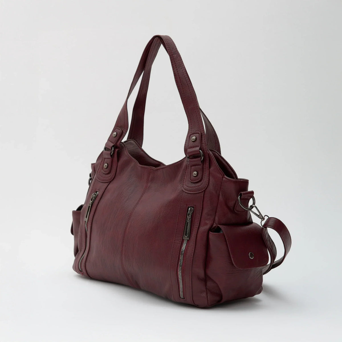 Laptop Bag Faux Leather with Handles and Adjustable Shoulder Strap
