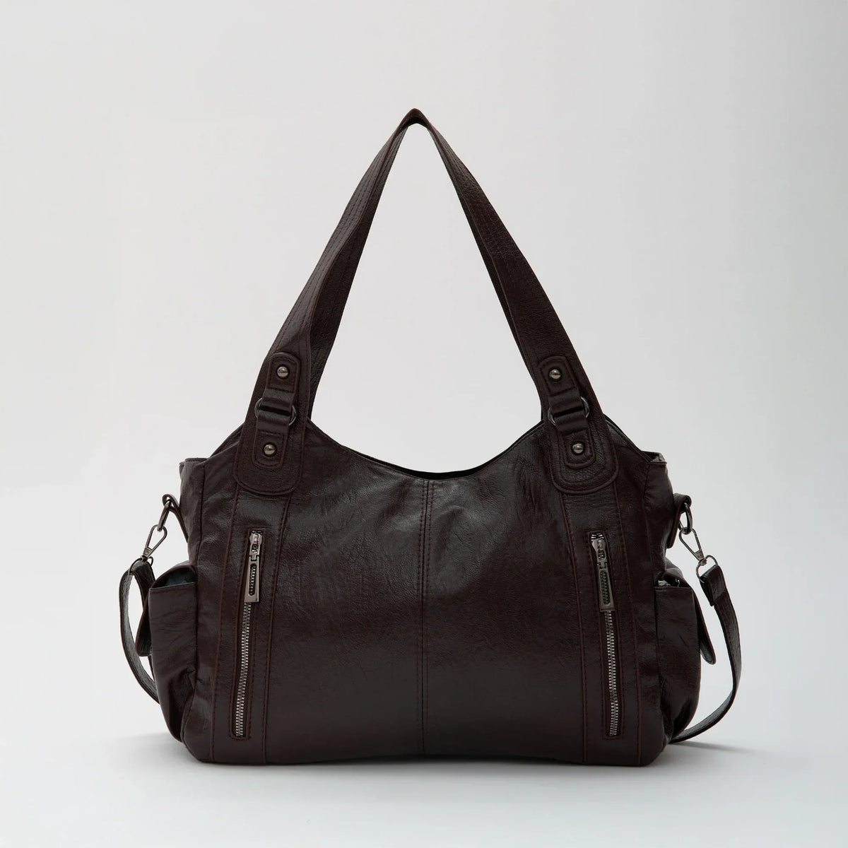 Laptop Bag Faux Leather with Handles and Adjustable Shoulder Strap