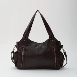 Laptop Bag Faux Leather with Handles and Adjustable Shoulder Strap