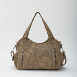 Laptop Bag Faux Leather with Handles and Adjustable Shoulder Strap