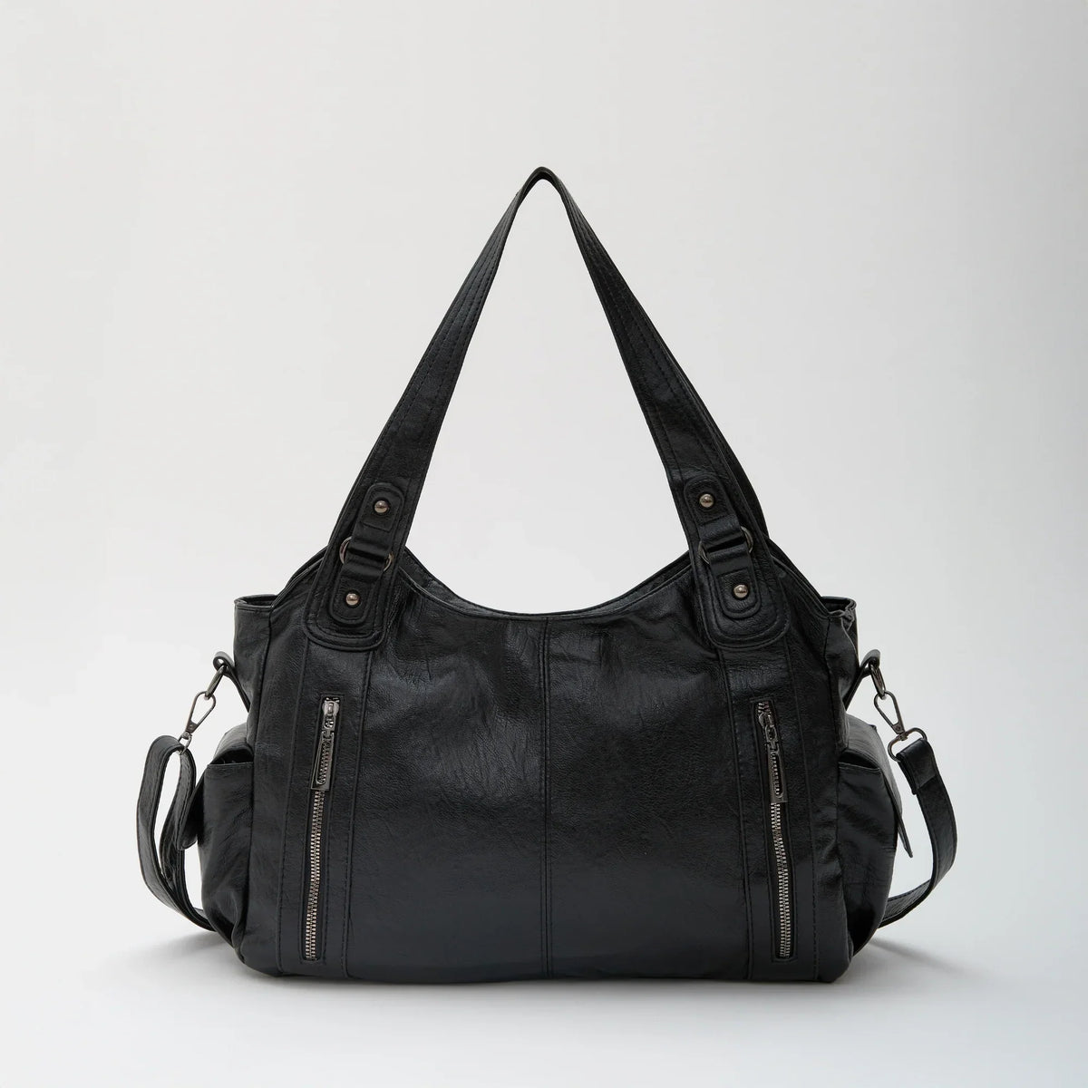 Laptop Bag Faux Leather with Handles and Adjustable Shoulder Strap
