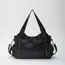 Laptop Bag Faux Leather with Handles and Adjustable Shoulder Strap
