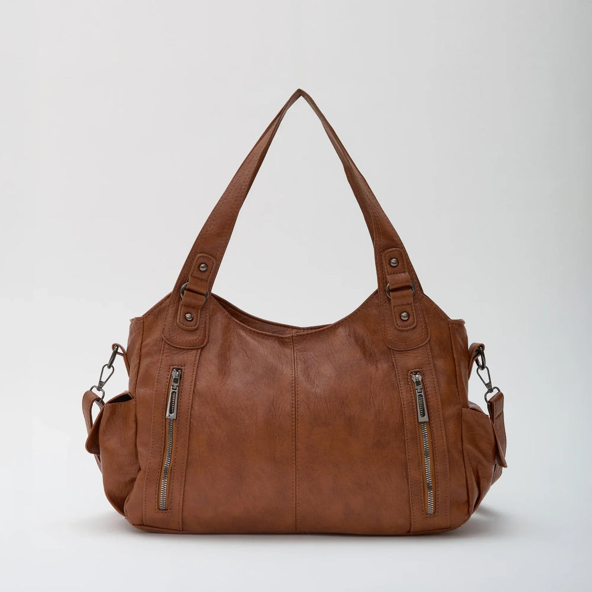 Laptop Bag Faux Leather with Handles and Adjustable Shoulder Strap
