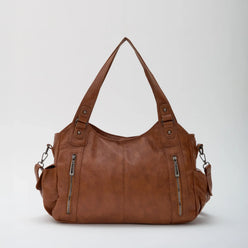 Laptop Bag Faux Leather with Handles and Adjustable Shoulder Strap