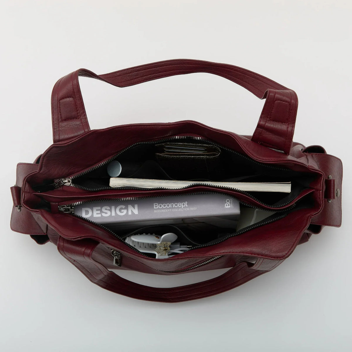 Laptop Bag Faux Leather with Handles and Adjustable Shoulder Strap