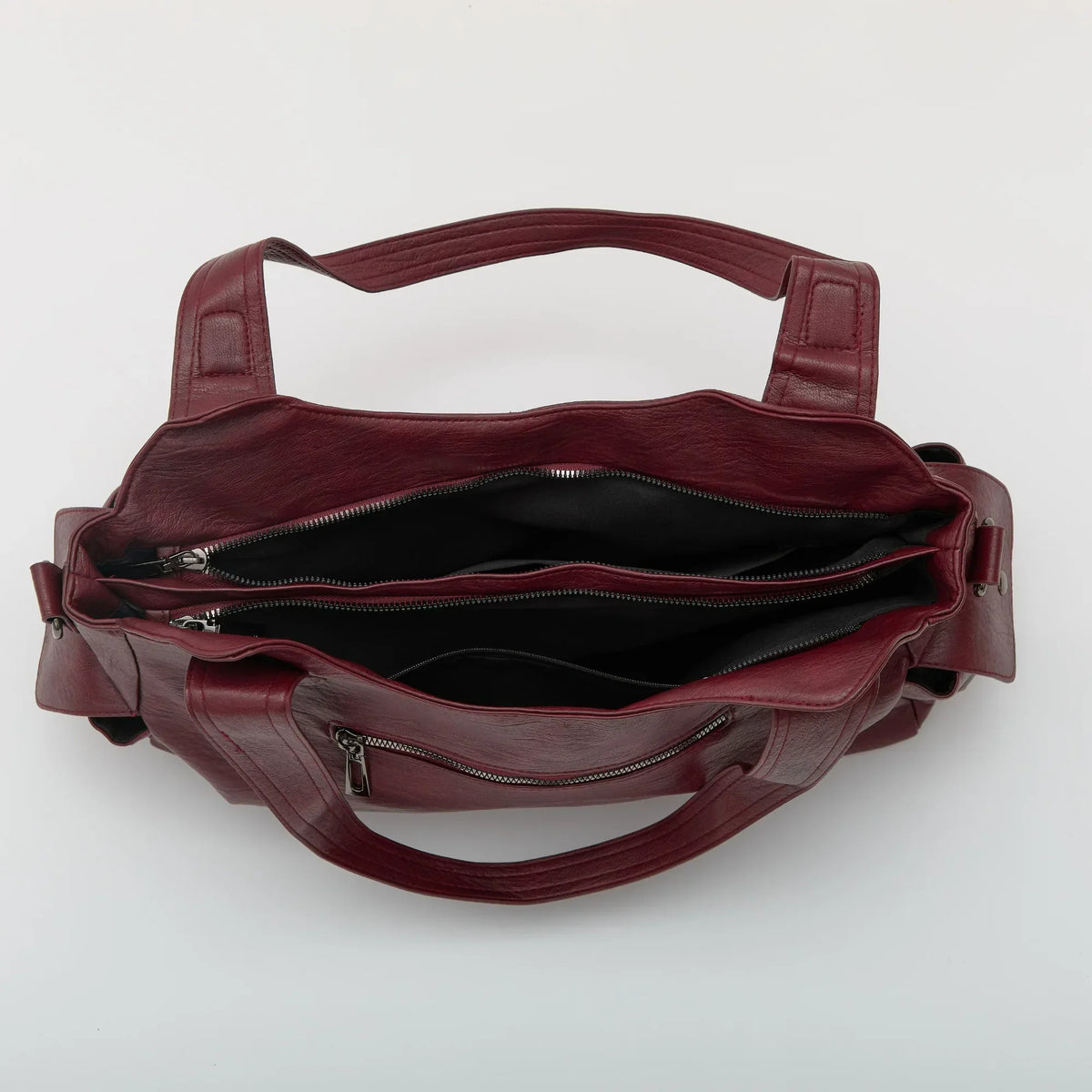 Laptop Bag Faux Leather with Handles and Adjustable Shoulder Strap
