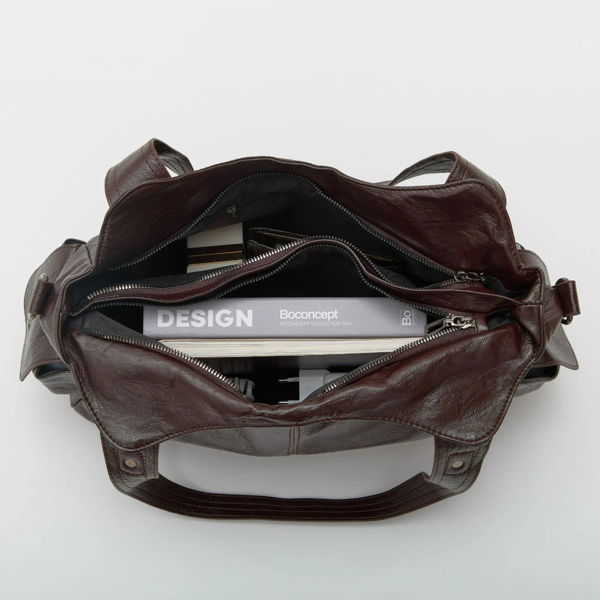 Laptop Bag Faux Leather with Handles and Adjustable Shoulder Strap