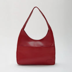 Hobo Bag Smooth Faux Leather with Magnetic Closure and Pockets