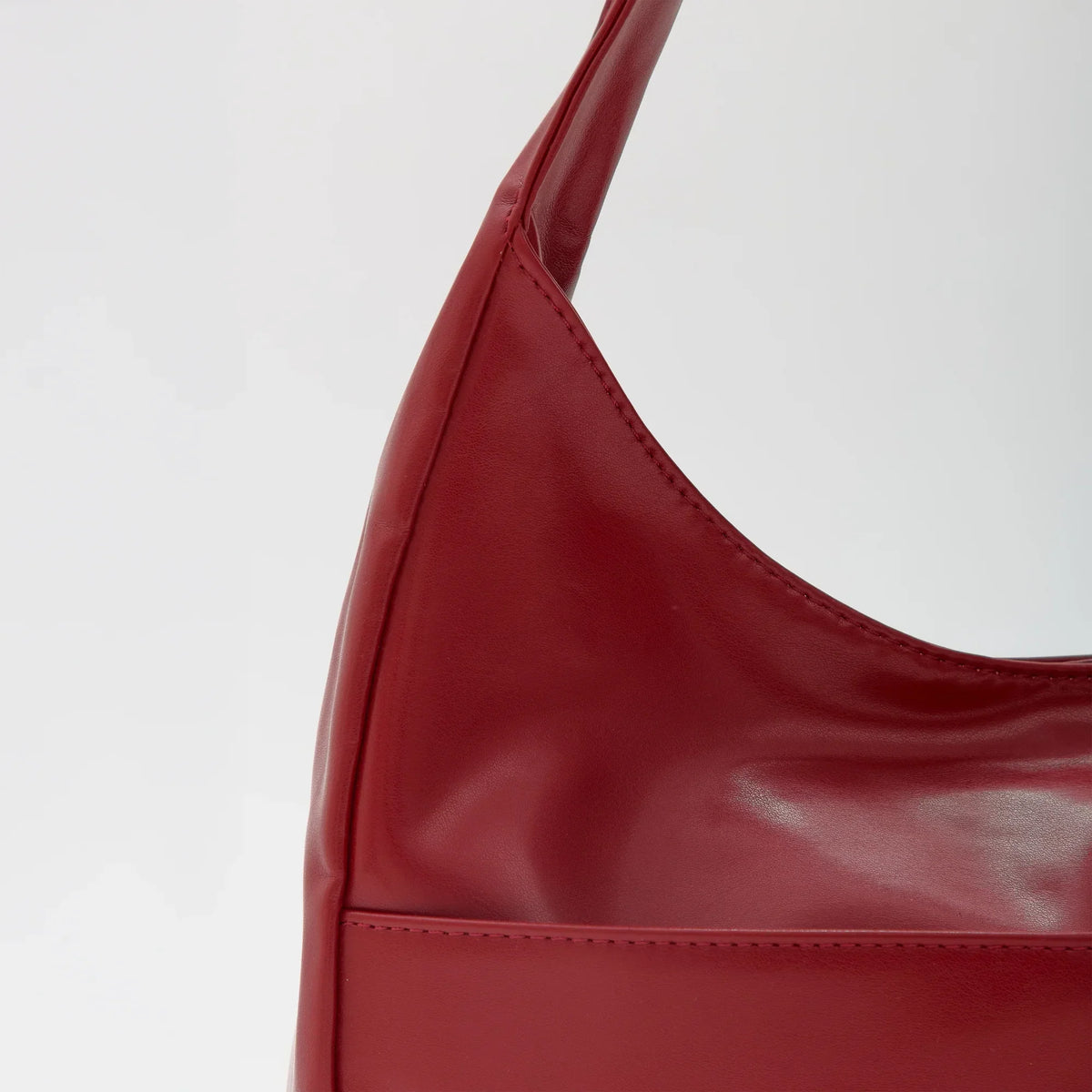Hobo Bag Smooth Faux Leather with Magnetic Closure and Pockets