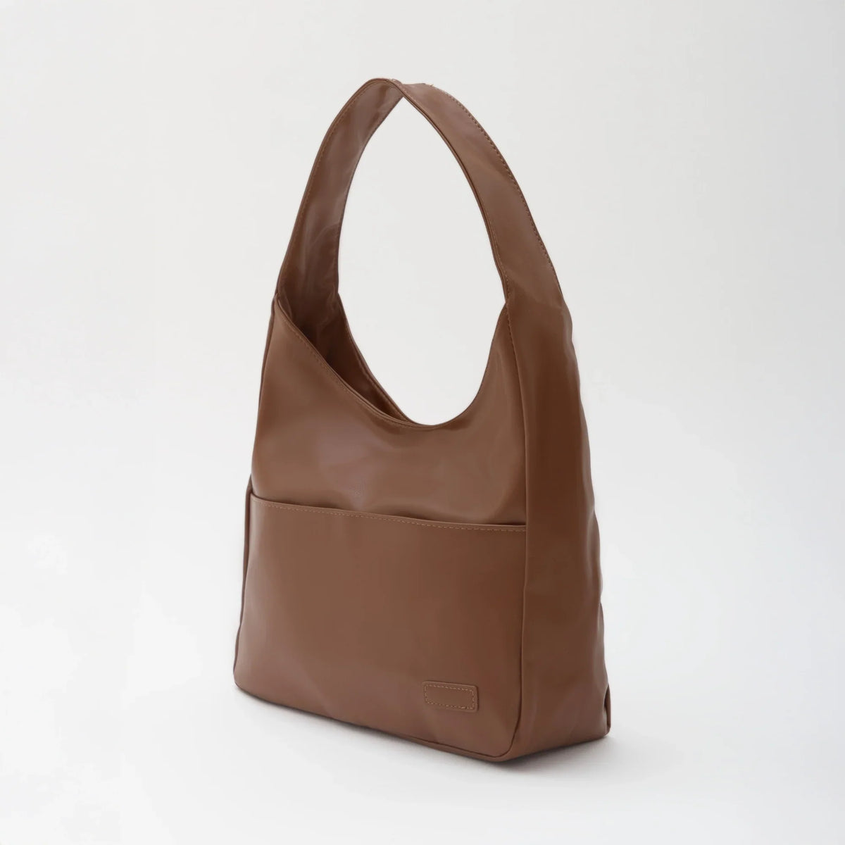 Hobo Bag Smooth Faux Leather with Magnetic Closure and Pockets