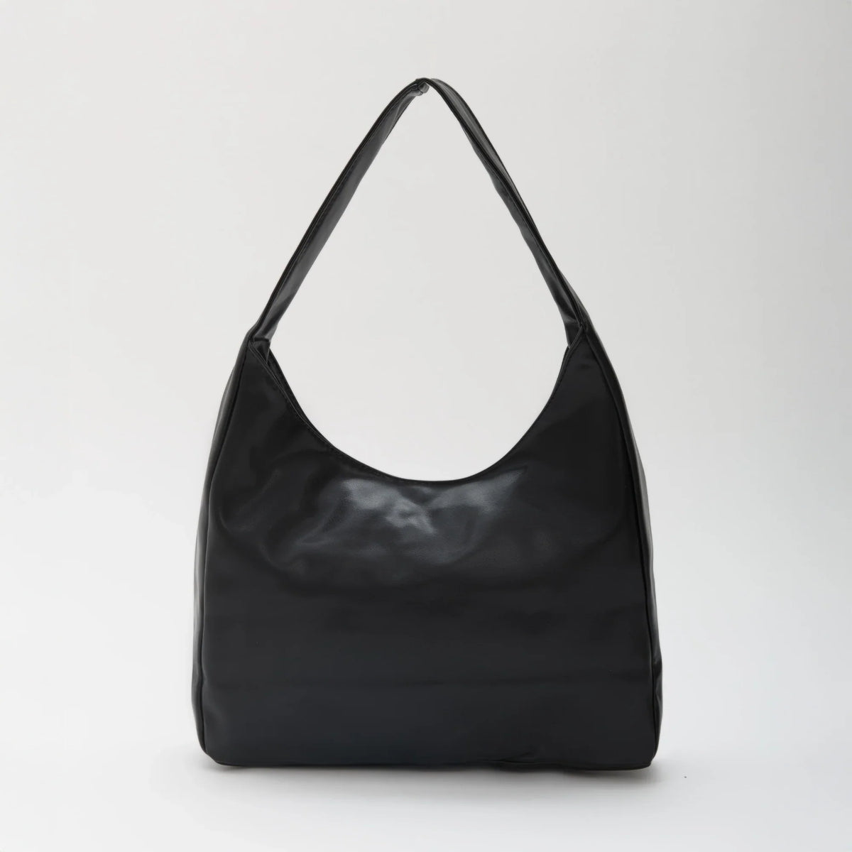 Hobo Bag Smooth Faux Leather with Magnetic Closure and Pockets