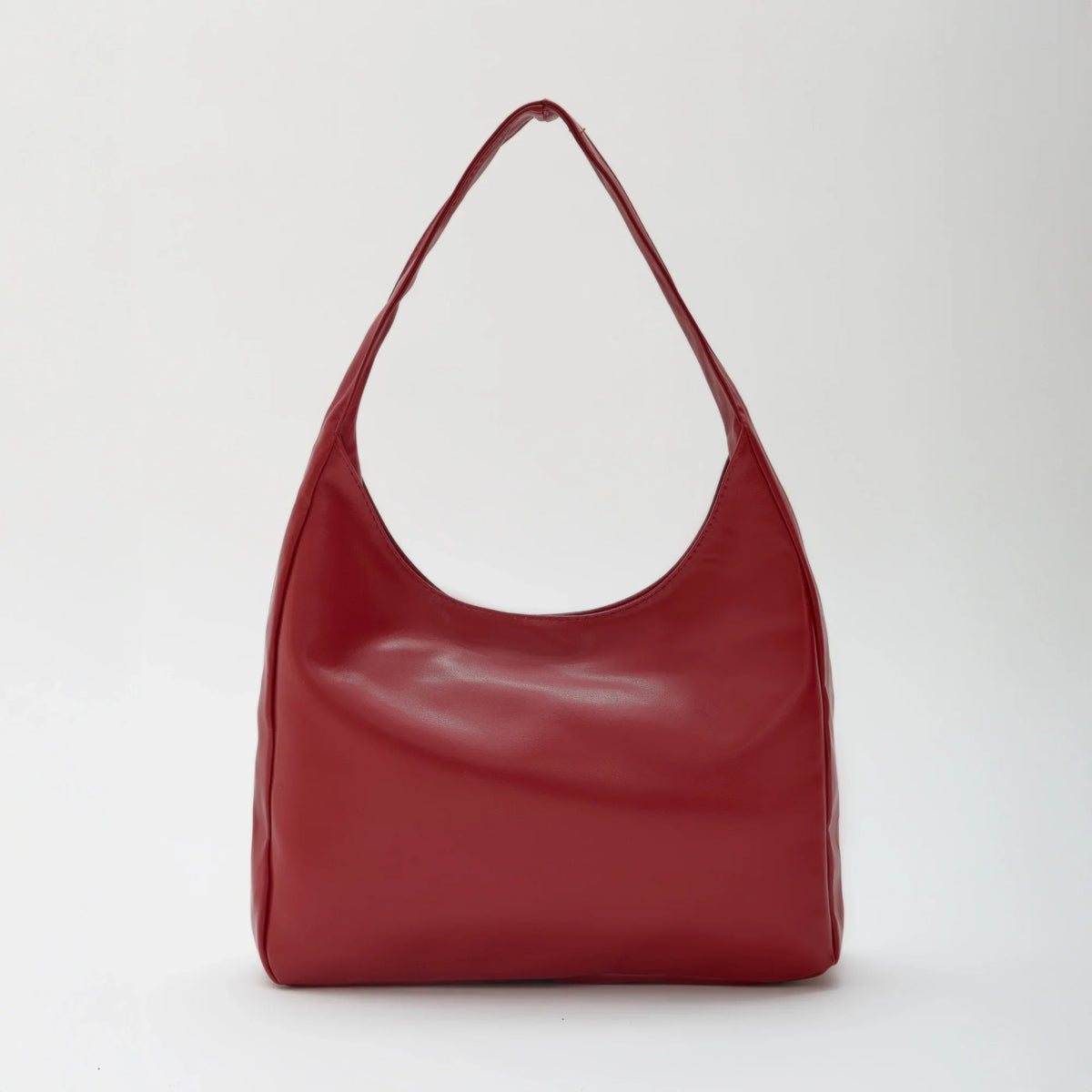 Hobo Bag Smooth Faux Leather with Magnetic Closure and Pockets