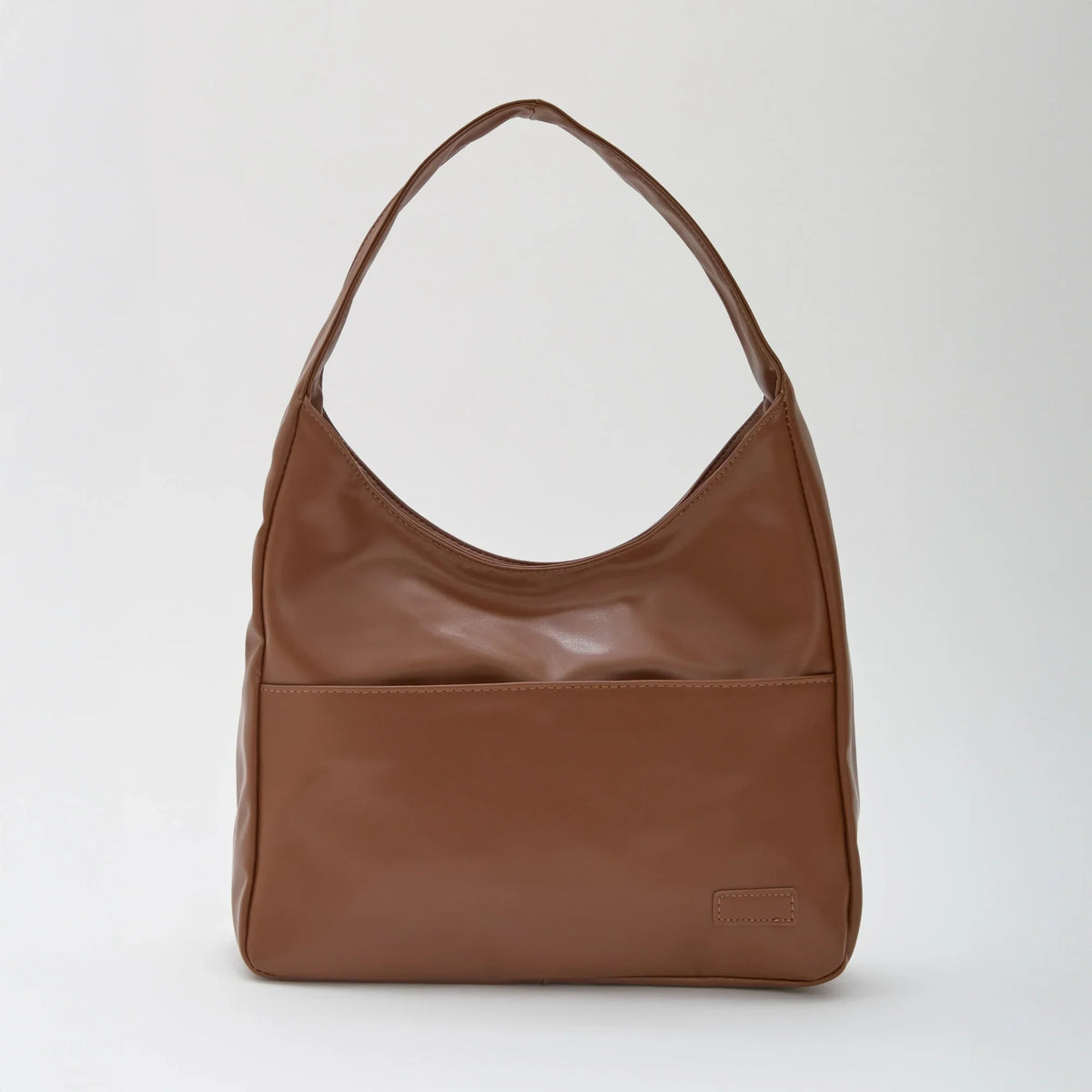 Hobo Bag Smooth Faux Leather with Magnetic Closure and Pockets